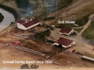 Old photo of Schnell family ranch taken approximately in 1950.